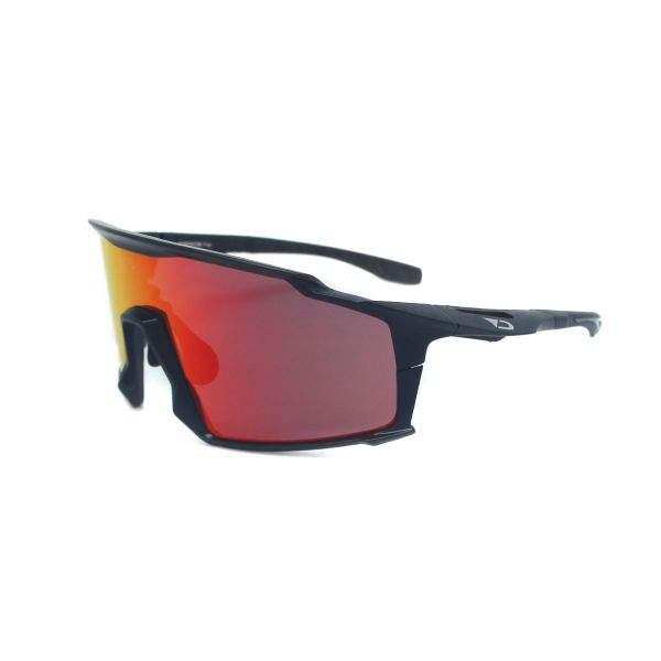 Darcs Peak Sport Sunglasses Black/Red Revo Smoke