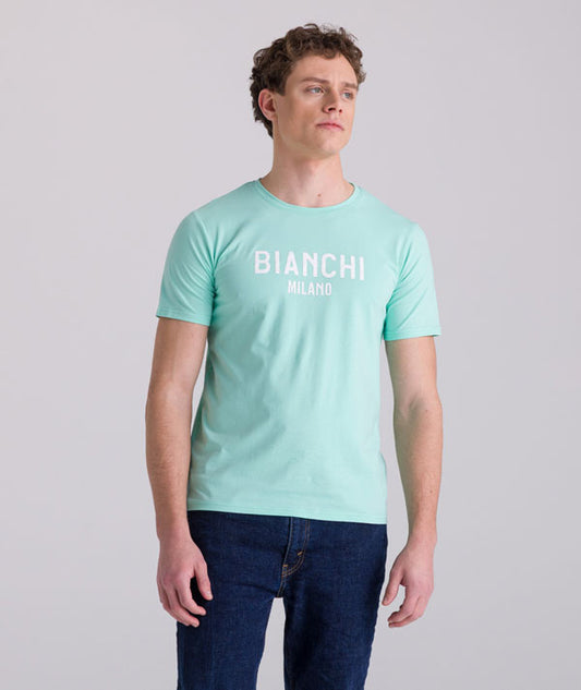 Bianchi T-Shirt Santini Cotton W/Silicon Logo Celeste