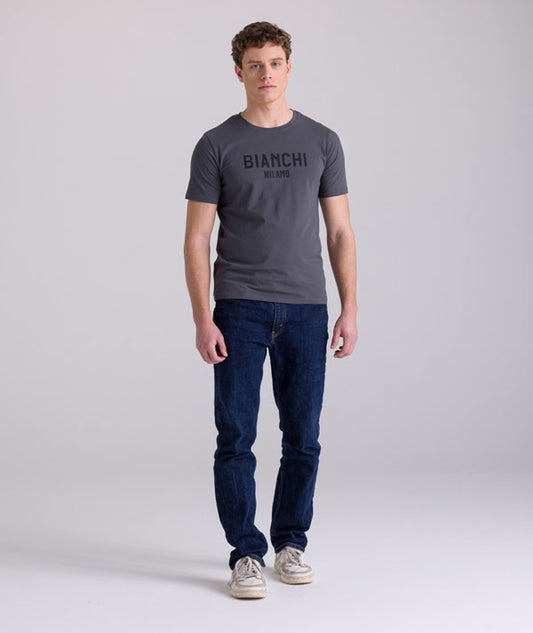 Bianchi T-Shirt Santini Cotton W/Silicon Logo Grey
