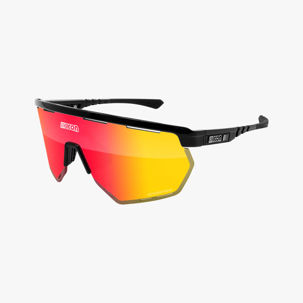 SCICON AEROWING BLACK GLOSS MULRIMIRROR RED + RAIN CLEAR