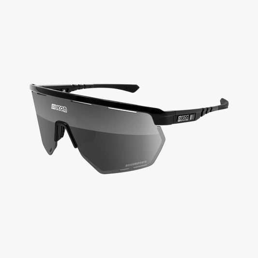 SCICON AEROWING BLACK GLOSS MULRIMIRROR SILVER + RAIN CLEAR