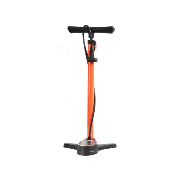 Speedmaster Alloy Floor Pump Smartie W/Guage & Smart Head - Orange